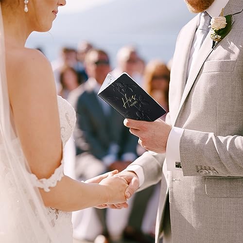 molekaus Vow Books,for Wedding Vow Books Wedding Gift for Bride and Groom Vows Book his and Hers with 28 Pages-5.5 * 3.5 in Wedding Notebook with Gilded Font Set of 2 （White and Black） - Image 4