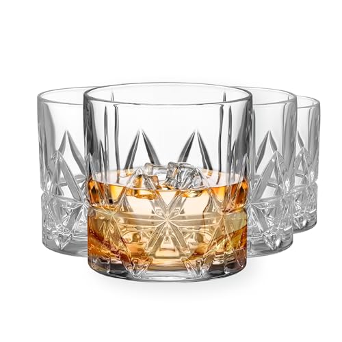 Orrefors Peak Double Old Fashioned Glass (Set of 4) - 11.5 Fl. Oz., Royal Peak Design, Glassware for Whiskey, Bourbon, Gin, Serving Cocktails & Margaritas, Dishwasher Safe - Image 1