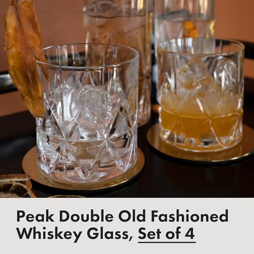 Orrefors Peak Double Old Fashioned Glass (Set of 4) - 11.5 Fl. Oz., Royal Peak Design, Glassware for Whiskey, Bourbon, Gin, Serving Cocktails & Margaritas, Dishwasher Safe - Image 3