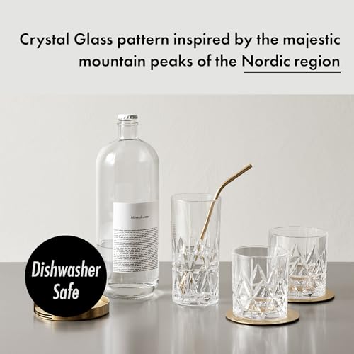 Orrefors Peak Double Old Fashioned Glass (Set of 4) - 11.5 Fl. Oz., Royal Peak Design, Glassware for Whiskey, Bourbon, Gin, Serving Cocktails & Margaritas, Dishwasher Safe - Image 5