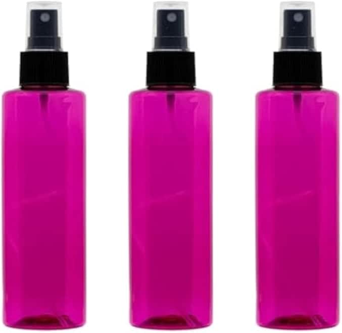 Artistic 3 Pack Plastic Spray Bottle Set 200ml, Pink Color Medium Mist Bottle Healthy Empty Refillable Cosmetic Travel Product Refill (PINK)
