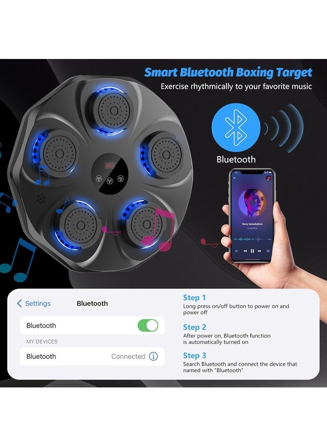 سانتين رايلي آلة ملاكمة موسيقية، مدرب ملاكمة تفاعلي مع قفازات ملاكمة، هدف ملاكمة إلكتروني كبير الحجم مثبت على الحائط للبالغين والأطفال، 9 أوضاع و9 سرعات - Image 2