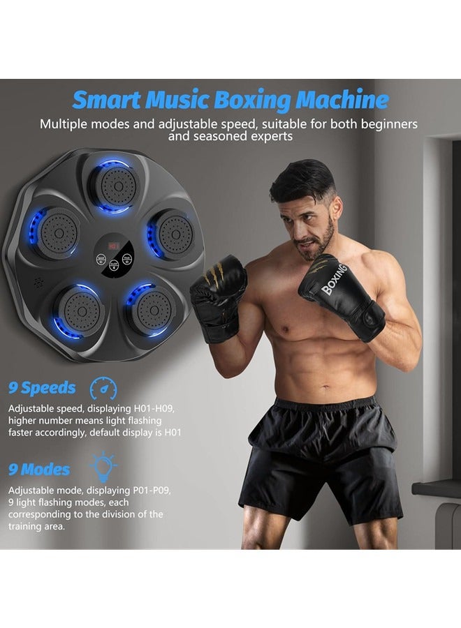 سانتين رايلي آلة ملاكمة موسيقية، مدرب ملاكمة تفاعلي مع قفازات ملاكمة، هدف ملاكمة إلكتروني كبير الحجم مثبت على الحائط للبالغين والأطفال، 9 أوضاع و9 سرعات - Image 3