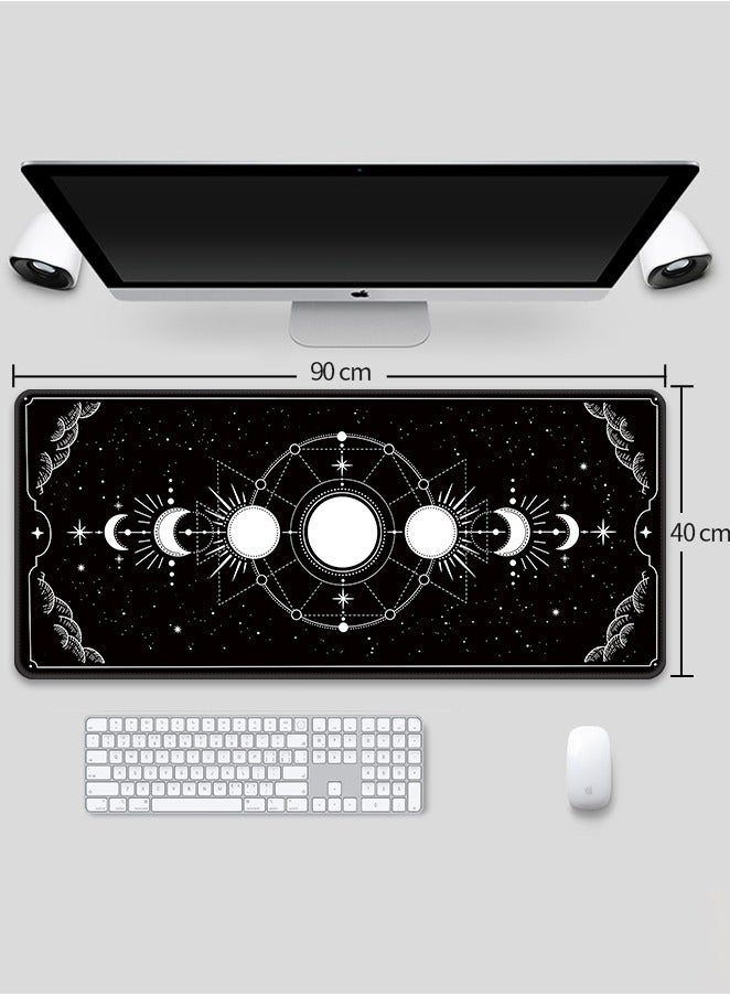 Large Gaming Mouse Pad with Stitched Edges, Minimalist Topographic Map Desk Mat, Extended XL Mousepad with Anti-Slip Base, Cool Desk Pad for Keyboard and Mouse - Image 3