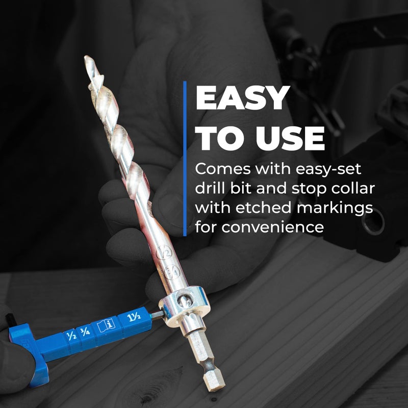 Kreg كريج جيج جيب متين 320 مع مشبك وجه كلاسيكي 2 بوصة - يشمل مشابك خشبية للأعمال الخشبية والمساحات الضيقة - للمواد بسماكة من 1/2 بوصة إلى 1 1/2 بوصة - Image 5