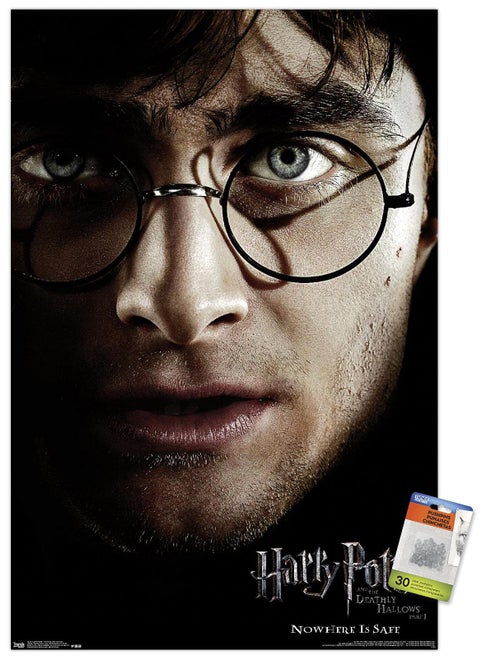 Harry Potter And The Deathly Hallows: Part 1 Harry One Sheet Wall Poster With Push Pins