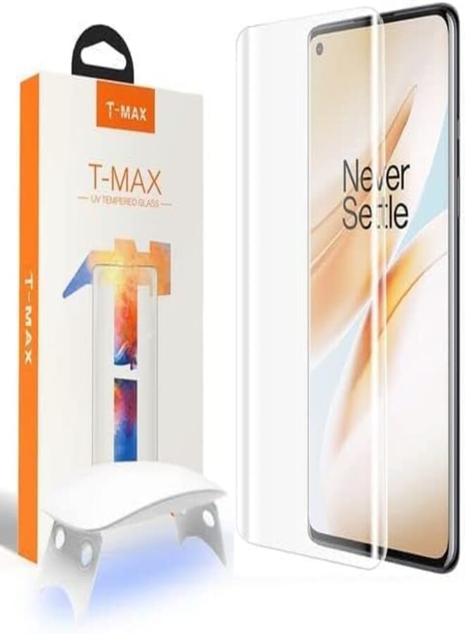 Screen Protector Compatible with T-Max UV Protection Tempered Glass Compatible with OnePlus 8 (Clear)