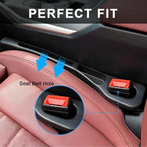 TASMAX 2 PCS Gap filler for car key and mobile organisers smart phone car interior accessories Between Seat and Console Compatible with Buckle Base Universal Car Seat Gap Filler (Black) new - Image 5