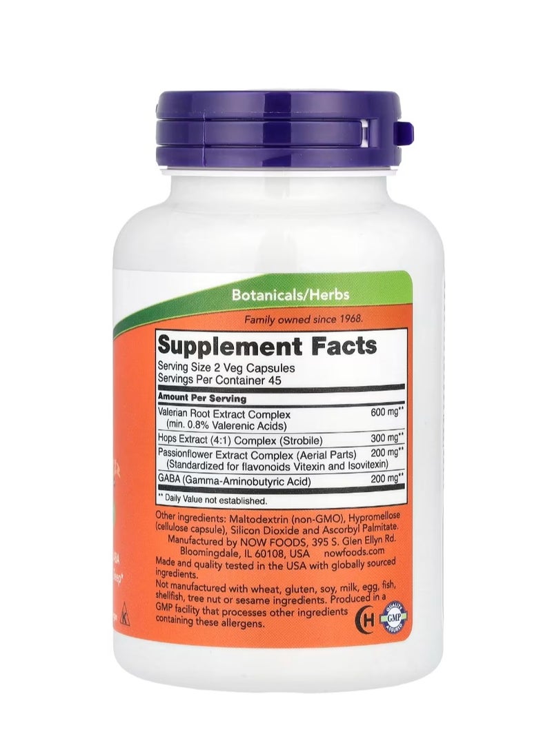 now Sleep Supplement Vegetarian Sleep Blend 90 Veggie Capsules - Image 2