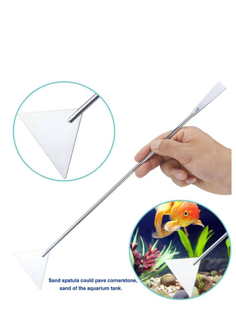 Excefore - 4 in 1 Tweezers Scissors Spatula Scrapers Tool Set, Aquarium Aquascape Tools Kit, Anti-Rust Aquatic Plant Tool, Suitable for Fish Tank Cleaning Kit - Image 1