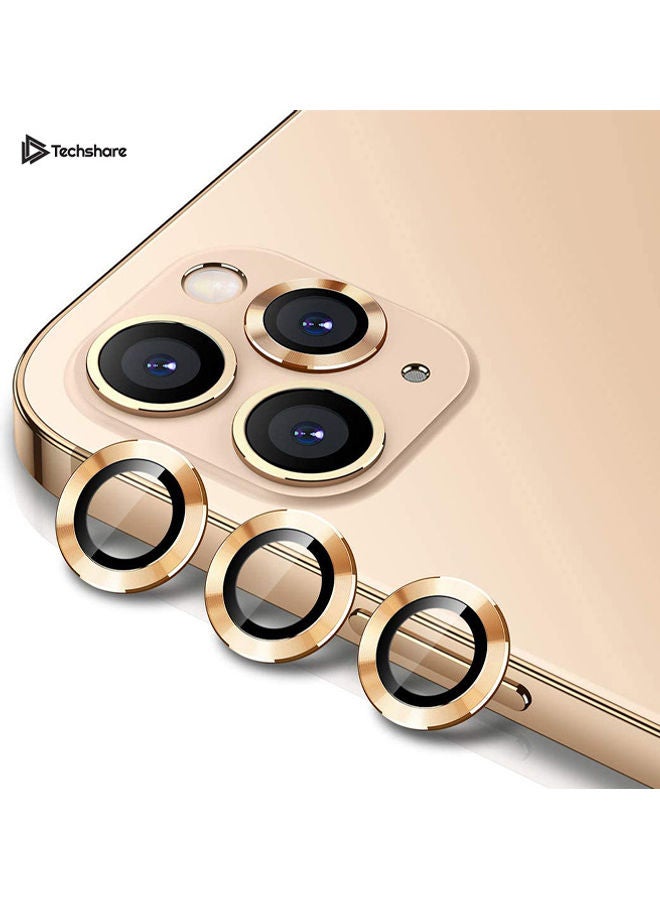 Techshare 3-Piece Camera Lens Protector For Apple iPhone 12 Pro Max Gold - Image 1