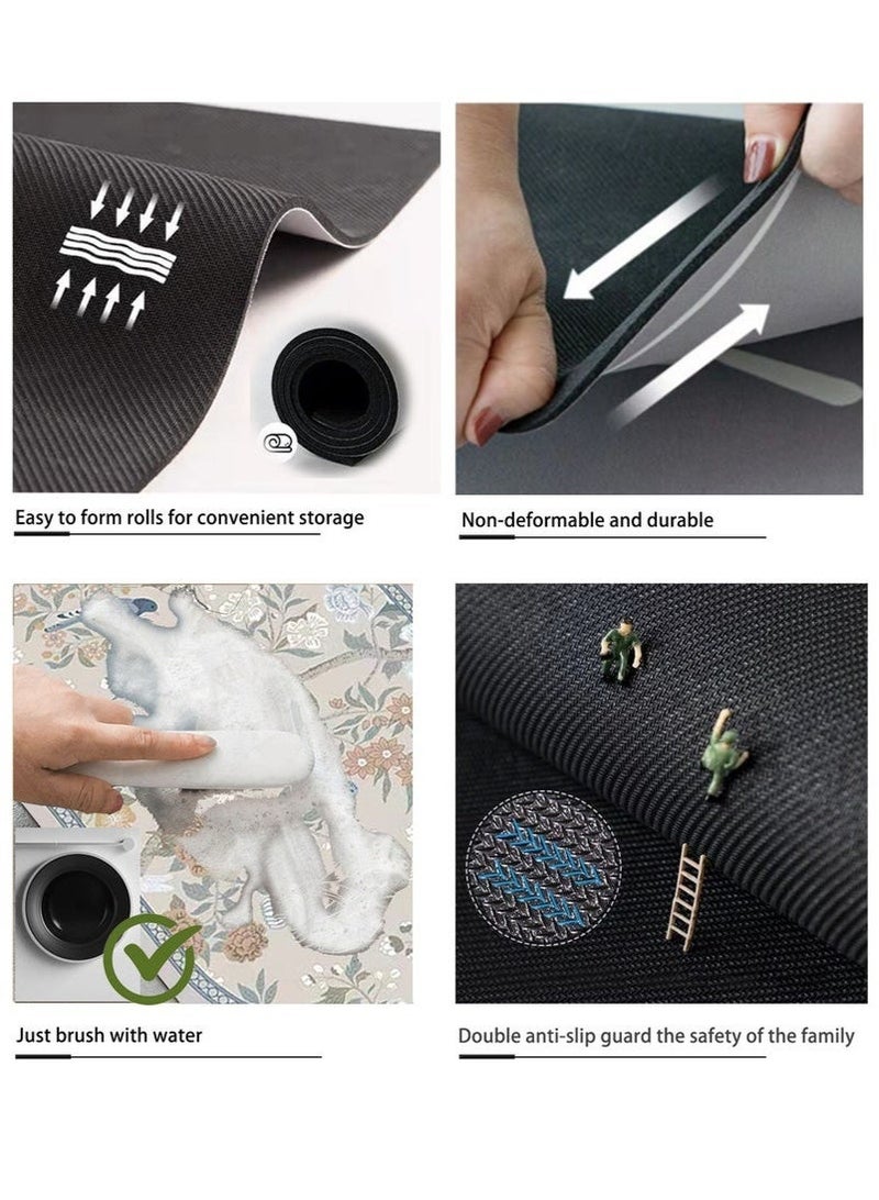 عربست قطعتان من سجادات الحمام غير القابلة للانزلاق (60×40 سم) - سريعة الجفاف، عالية الامتصاص، متينة وقابلة للغسل في الغسالة، مناسبة لأرضيات الدش والحوض والمرحاض والحمام - Image 3