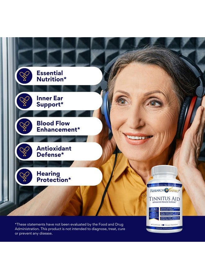 Research Verified Tinnitus Aid - Lessen Internal Ringing - Ginkgo Biloba, Vitamin C, Full Spectrum B Complex Blend, Magnesium - 3 Month Supply - Vegan - Made in The USA - Image 3
