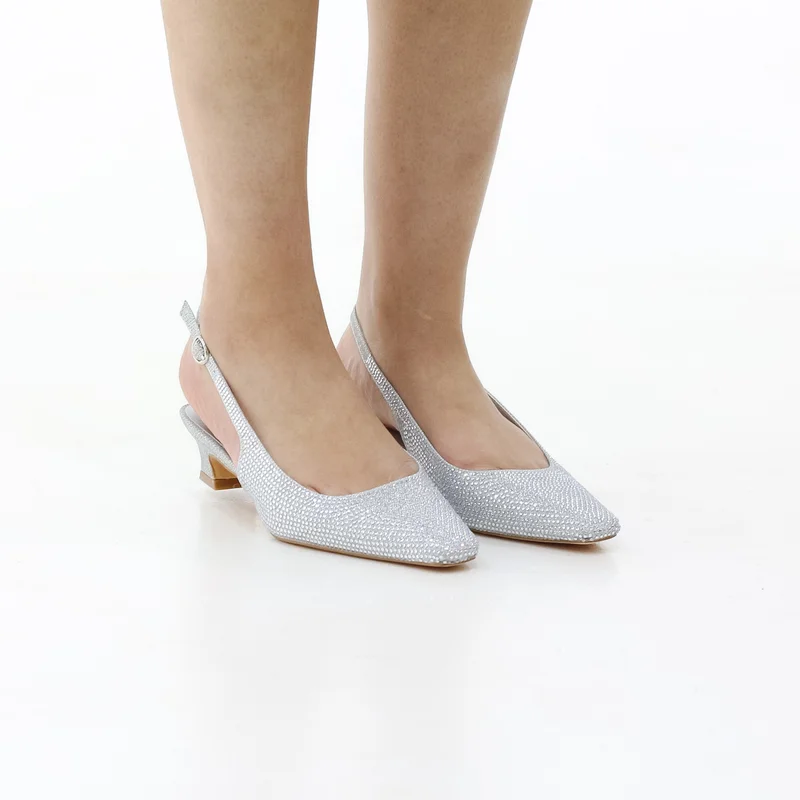 RUBY LOW 3.5 CM HEEL SLICK BACK WITH DIAMANTE