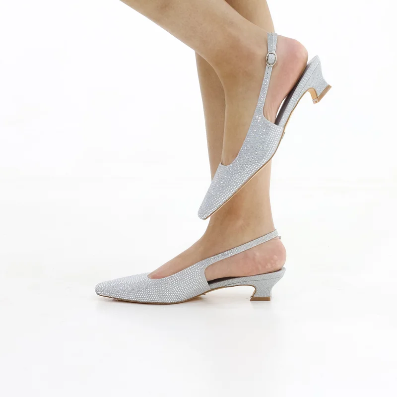 LAMARAPARIS RUBY LOW 3.5 CM HEEL SLICK BACK WITH DIAMANTE