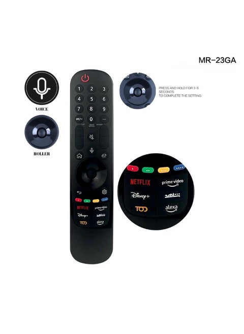 MR23GA Magic Voice Remote Control Middle East Version for LG TV, UHD, OLED, QNED, NanoCell, Mini, 4K, 8K, Smart TV, Voice Pointer AKB76043105 with Shahid, Tod TV, Prime and Netflix Shortkeys