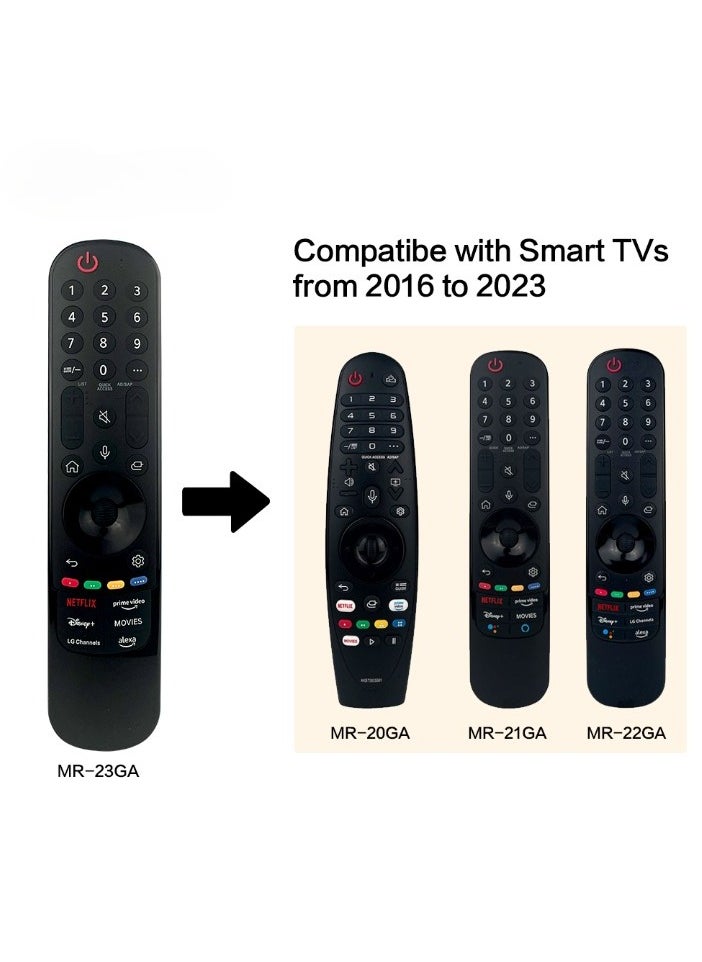 MR23GA Magic Voice Remote Control Middle East Version for LG TV, UHD, OLED, QNED, NanoCell, Mini, 4K, 8K, Smart TV, Voice Pointer AKB76043105 with Shahid, Tod TV, Prime and Netflix Shortkeys