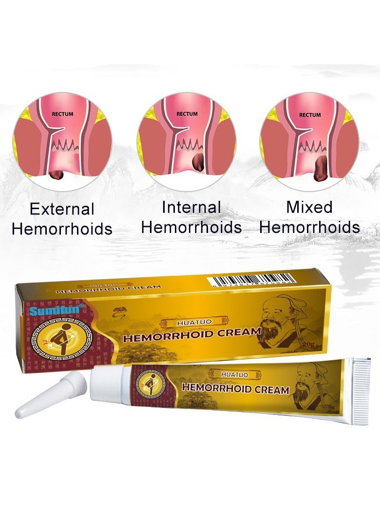 سوميفون 2-PACK Hemorrhoid Cream, Antibacterial Cream - Chinese Herbal Hemorrhoids Cream Hemorrhoid Symptom Ointment 20g*2 - Image 2