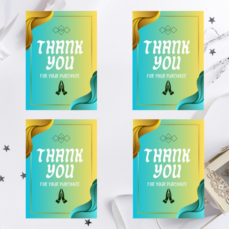 BenignCraft 100 Pcs Thank You Tags, Colored Pre-Designed (6 × 9 Cm) for Small Business E-Commerce, Thanks Giving Labels to Customers - Image 4