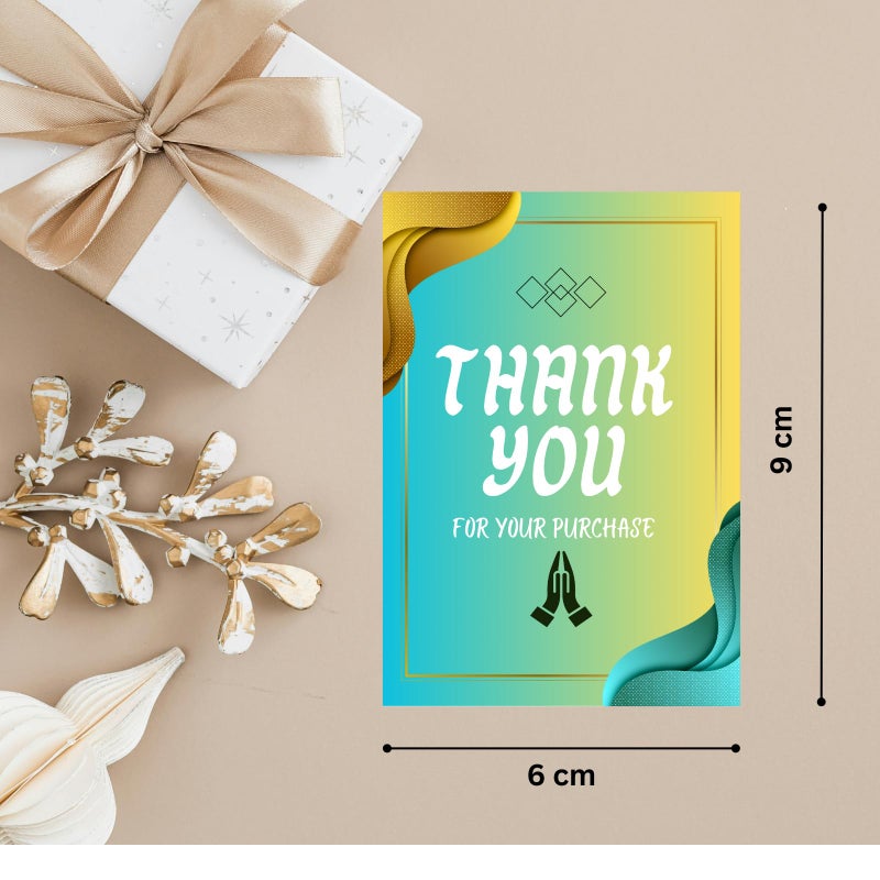 BenignCraft 100 Pcs Thank You Tags, Colored Pre-Designed (6 × 9 Cm) for Small Business E-Commerce, Thanks Giving Labels to Customers - Image 2