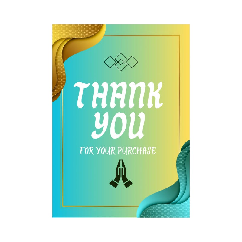 BenignCraft 100 Pcs Thank You Tags, Colored Pre-Designed (6 × 9 Cm) for Small Business E-Commerce, Thanks Giving Labels to Customers - Image 1