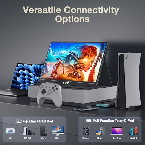 KYY 4K Portable Monitor – 15.6" UHD IPS Travel Display, Slim & Lightweight Design, HDMI & USB-C Inputs, Perfect for PS5, Xbox, Switch, Laptops, Phones, and On-the-Go Professionals, K5 - Image 3