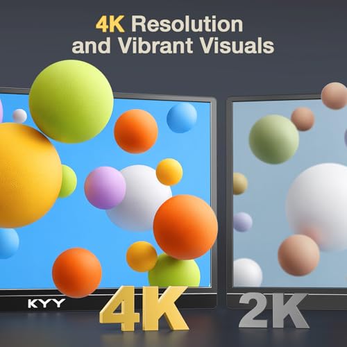 KYY 4K Portable Monitor – 15.6" UHD IPS Travel Display, Slim & Lightweight Design, HDMI & USB-C Inputs, Perfect for PS5, Xbox, Switch, Laptops, Phones, and On-the-Go Professionals, K5 - Image 2