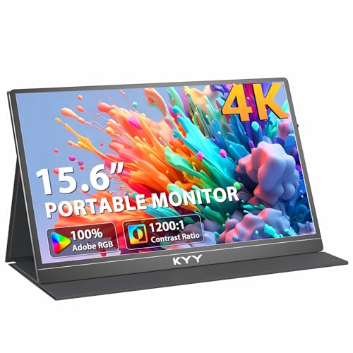 KYY 4K Portable Monitor – 15.6" UHD IPS Travel Display, Slim & Lightweight Design, HDMI & USB-C Inputs, Perfect for PS5, Xbox, Switch, Laptops, Phones, and On-the-Go Professionals, K5 - Image 1