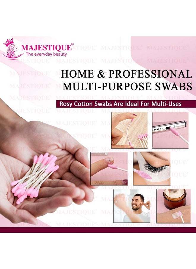 MAJESTIQUE Majestique Rosy Tip Eco Cotton Swabs | Paper-made Sticks, Pure and Strong | Gentle for Face, Ear Cleaning, Makeup, and Beauty Application - 200 Pcs  - Image 5