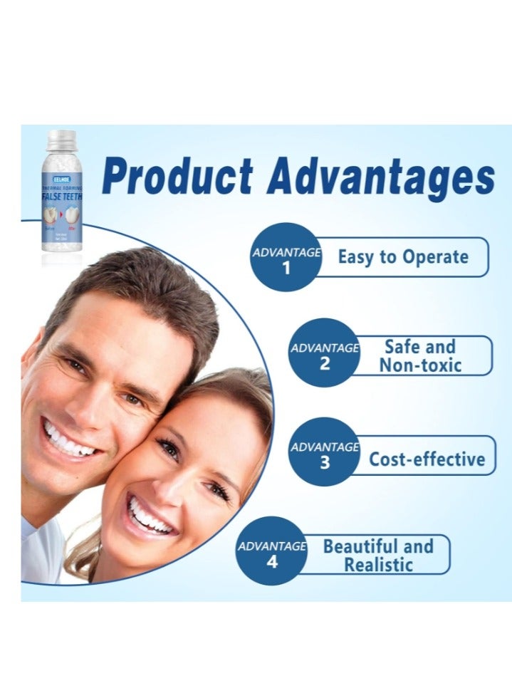 EELHOE Temporary Teeth Repair Tooth Repair Granuals, Chipped  Tooth Repair Beads, Temporary Tooth Repair, Thermal Beads Teeth, For Temporary Fixing The Missing And Broken Tooth Replacements 30ml - Image 3
