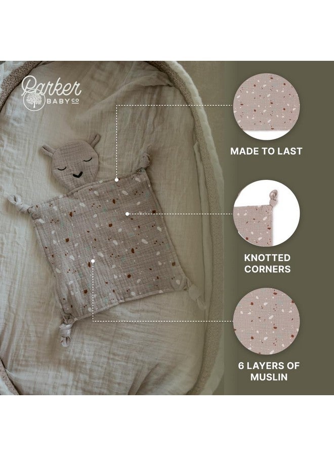 Parker Baby Co. Parker Baby Muslin Lovey Security Blanket for Babies | 100% Organic & Hypoallergenic Muslin Cotton | Soft & Safe for Newborns and Toddlers | Travel Friendly Sleep Soother  - Image 4