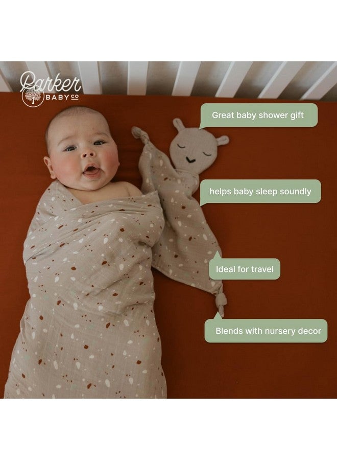 Parker Baby Co. Parker Baby Muslin Lovey Security Blanket for Babies | 100% Organic & Hypoallergenic Muslin Cotton | Soft & Safe for Newborns and Toddlers | Travel Friendly Sleep Soother  - Image 3