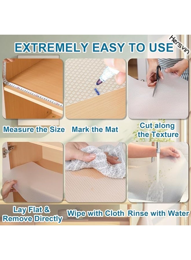 Arabest Shelf Liners, 20in x 20ft Kitchen Drawer Mats, Non-Adhesive EVA Cupboard Protector, Cabinet Lining, Refrigerator Liner (Clear Dot) - Image 3
