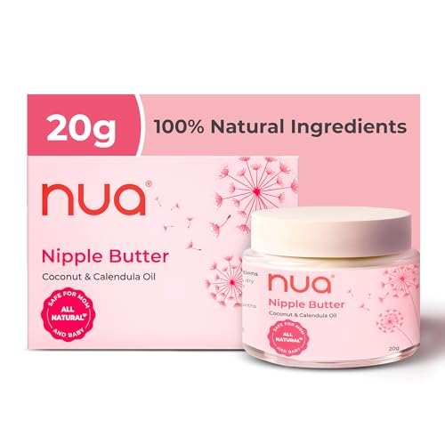 Nua Nipple Butter | 20g | Restores Softness & Eases Soreness During Breastfeeding | Hydrates Dry & Cracked Nipples | With Coconut & Calendula Oil | 100% Natural | Safe for Mom & Baby - Image 1