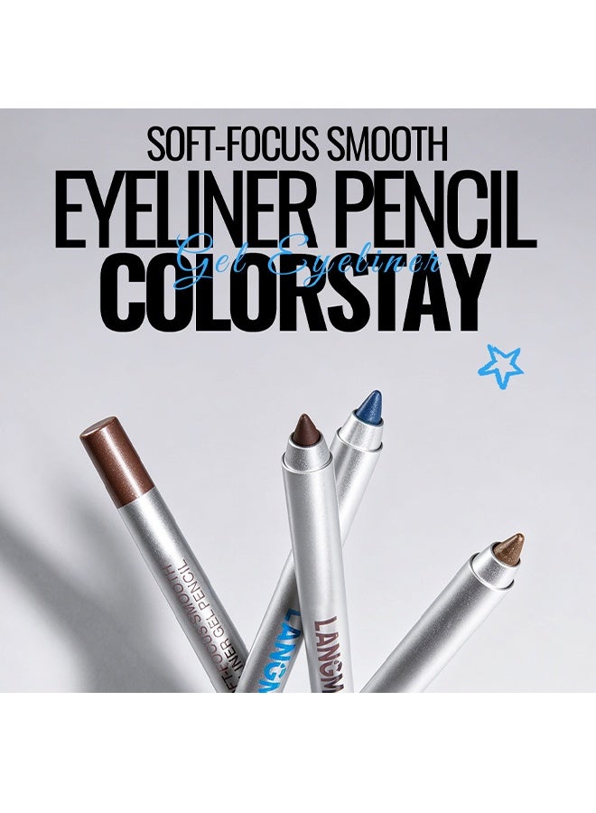 LANGMANNI Waterproof Gel Eyeliner Pencil Smudge‑Proof Long Lasting Matte Shimmer Eye Liner Pen Easy To Draw Eyes Makeup Cosmetic,1.8g‑#04 - Image 2