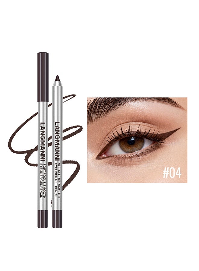 LANGMANNI Waterproof Gel Eyeliner Pencil Smudge‑Proof Long Lasting Matte Shimmer Eye Liner Pen Easy To Draw Eyes Makeup Cosmetic,1.8g‑#04 - Image 1