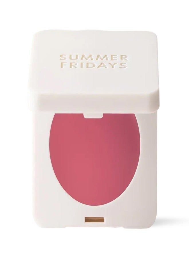 Summer Fridays Blush Butter Balm - Skincare-Infused Hydrating Cream Blush with Hyaluronic Acid, Ceramides, & Shea Butter for a Dewy Flush of Color - Cheek and Lip Tint - Sweet Rosé (0.14 Oz) - Image 1