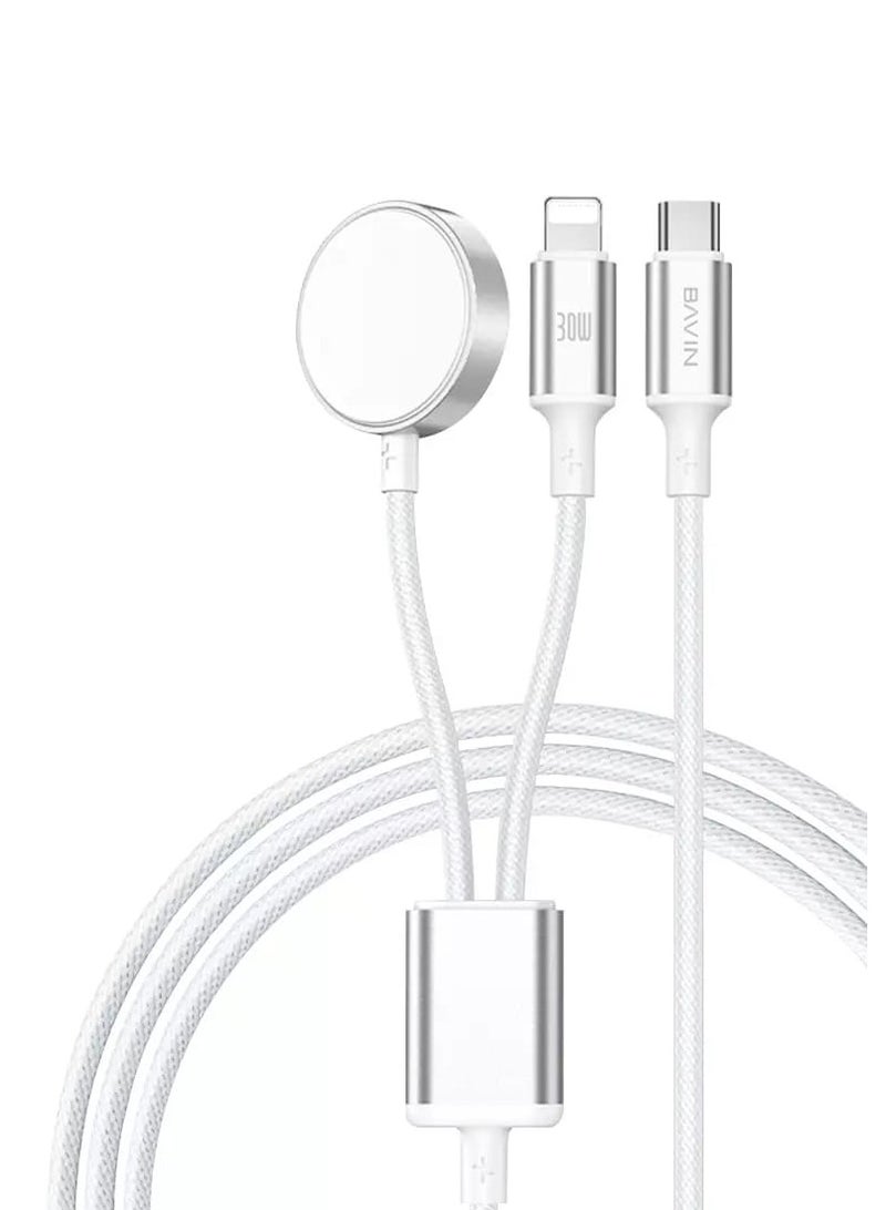 Bavin Magnetic Wireless Charger 2In1 For Smartwatch and Smart Phone Type-C Super Fast Charging and Portable - Image 1