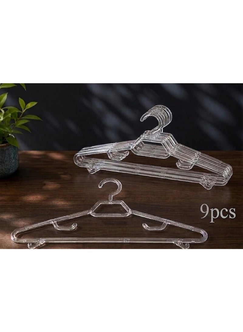 favilla Clear Acrylic Hanger Set - 9 Pieces for Clothes - - Code 683 - Non-slip, Durable and Heavy Duty - Image 1