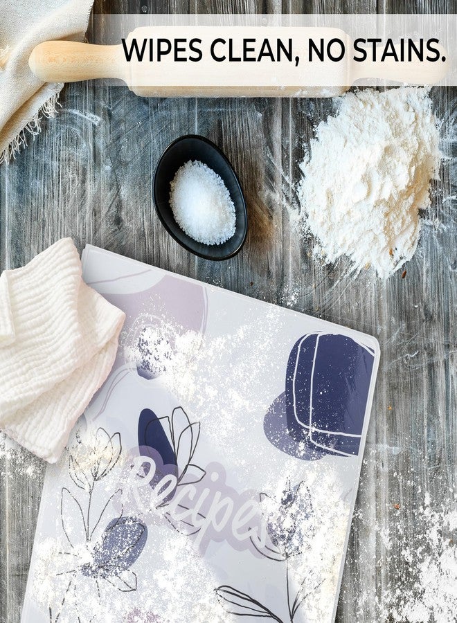سامسيل مجلد وصفات سامسيل، صفحة كاملة 8.5 × 11 بوصة، حلقة على شكل حرف D مقاس 1 بوصة، تصميم أزهار منتصف الليل - Image 5