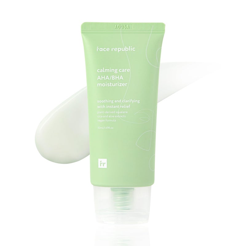 Face Republic Face Republic Calming Care AHA/BHA Moisturizer 50ml 1.69 fl oz | Soothing Gel Cream | Lightweight | Clarifying & Moisturizing | Squalane, Cica, Aloe | For oily, irritated skin | Vegan Korean Skincare