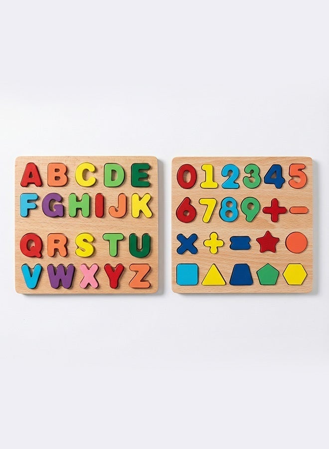 ABCD And Number Puzzle Board – Montessori Learning Toy with Capital Letters And Numbers | Educational Indoor & Outdoor Activity Board for Toddlers Age 3+ - Image 1