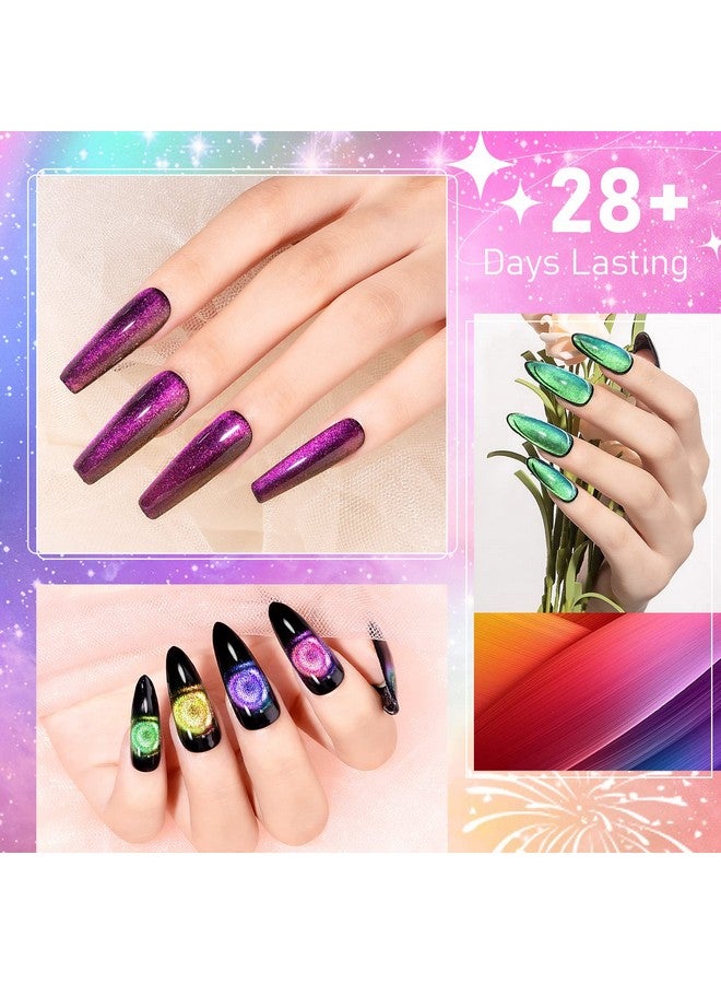 سوبوي طلاء أظافر جل عين القطة مع مغناطيس 9D جالاكسي كاتي مانيكير نقع قبالة الأشعة فوق البنفسجية هدية منزلية لصالونات التجميل 12 لونًا 7 مل (0.24 أونصة سائلة) - Image 5