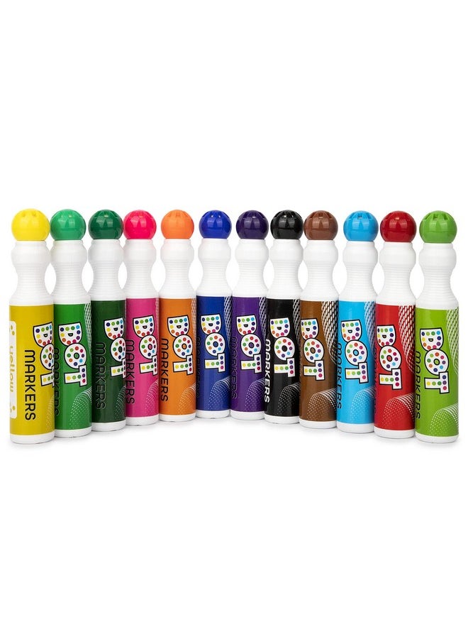 PLAYKIDIZ Darice Washable Dot Markers for Toddlers, 12 Colors (40ml 1.35oz) Paint Marker Dot Art Set, Water Based Non-Toxic Bingo Daubers for Kids  - Image 2
