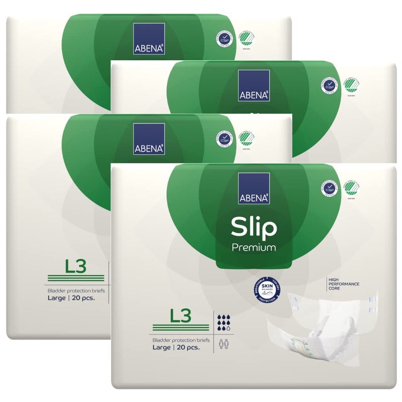 Abena Abena Premium Adult Diapers Abena Slip Disposable Incontinence Briefs Heavy Absorbency Level 3 Large 80 Count