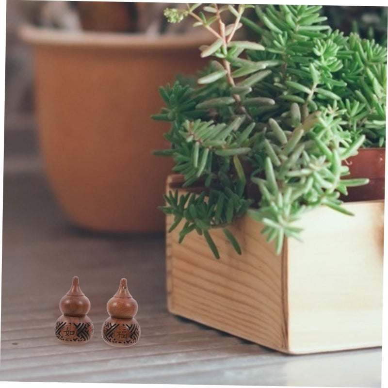 Carved Gourd Wood Sachet 2PCS for Aromatherapy Portable Handcrafted Sculpture - Image 5