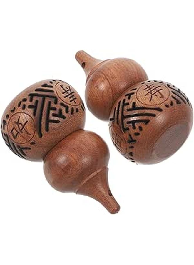Carved Gourd Wood Sachet 2PCS for Aromatherapy Portable Handcrafted Sculpture - Image 1