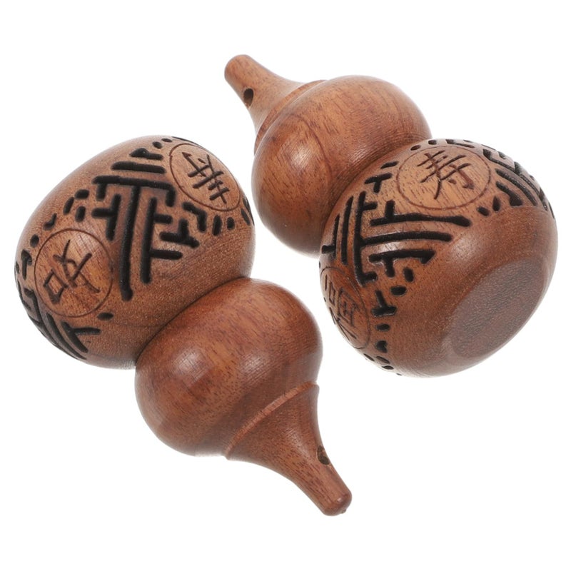 Carved Gourd Wood Sachet 2PCS for Aromatherapy Portable Handcrafted Sculpture - Image 2