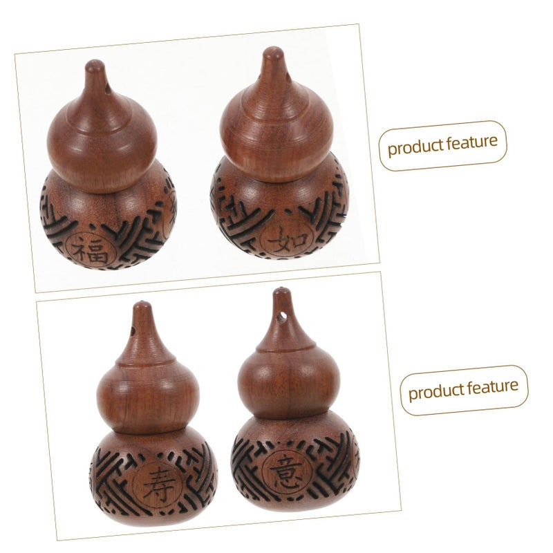 Carved Gourd Wood Sachet 2PCS for Aromatherapy Portable Handcrafted Sculpture - Image 4