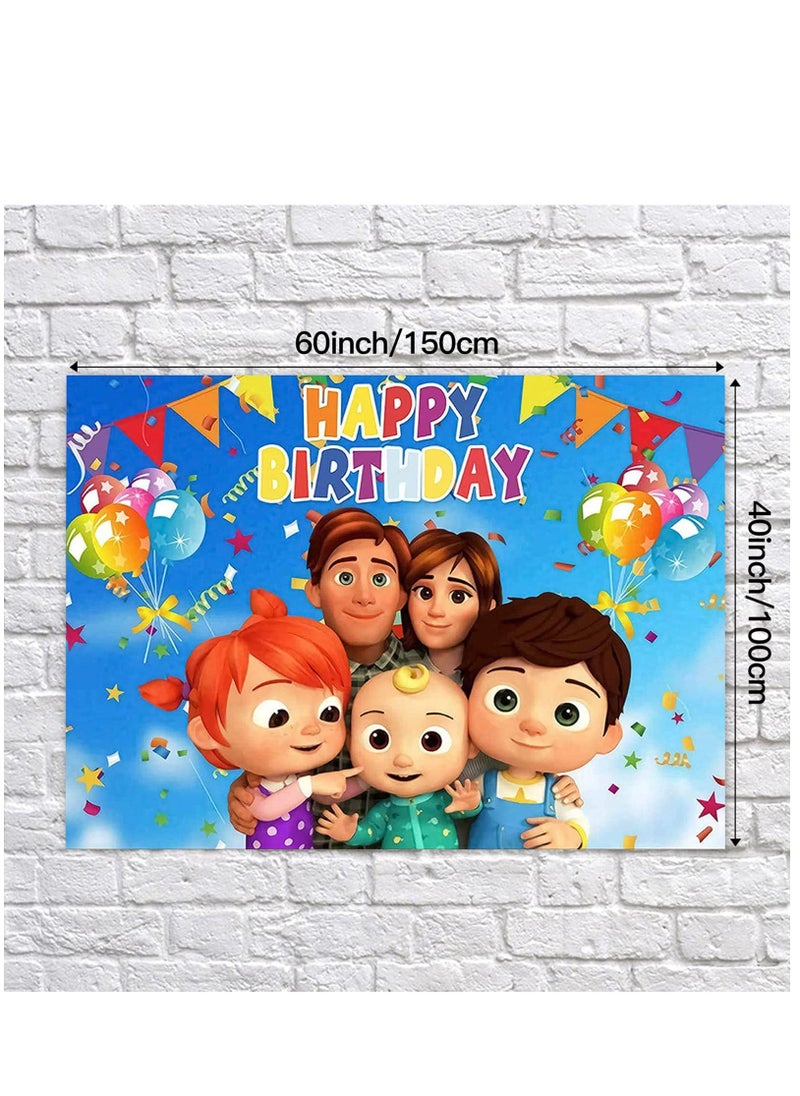 KASTWAVE Coco Cartoon Melon Birthday Party Supplies, Cartoon Family Party Backdrops Kids Happy Birthday  - Image 3